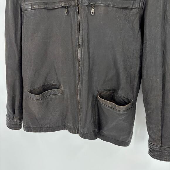 Vintage Echtes Leder Leather Aviator Bomber Jacket Size Small 80’s B-15 Brown - Picture 4 of 12